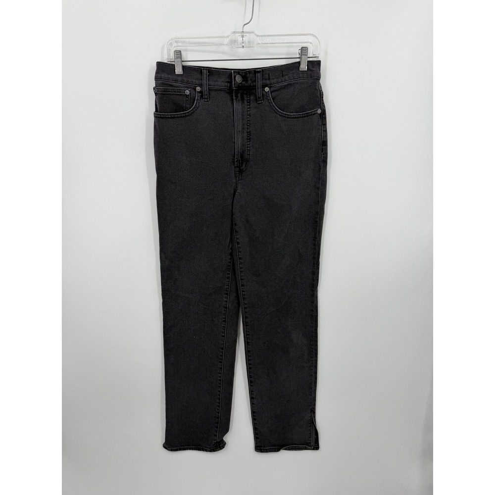 Madewell The Perfect Vintage Straight Jean Women 28 Black High Rise ND518 Slit